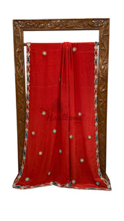 Pure Silk Handloom Banarasi Saree with Handwork Lace - The Handlooms