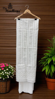 Pure Organza Banarasi Chikankari 3-Piece Suit - The Handlooms