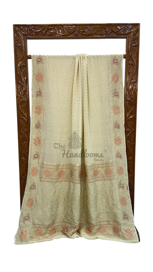 Pure Khaddi Georgette Handloom Banarasi Saree - All over Jaal Work With Meenakari - The Handlooms