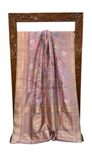 Ektara Pure Katan Silk Banarasi Handloom Saree - All Over Kadiyal Jaal Work - The Handlooms