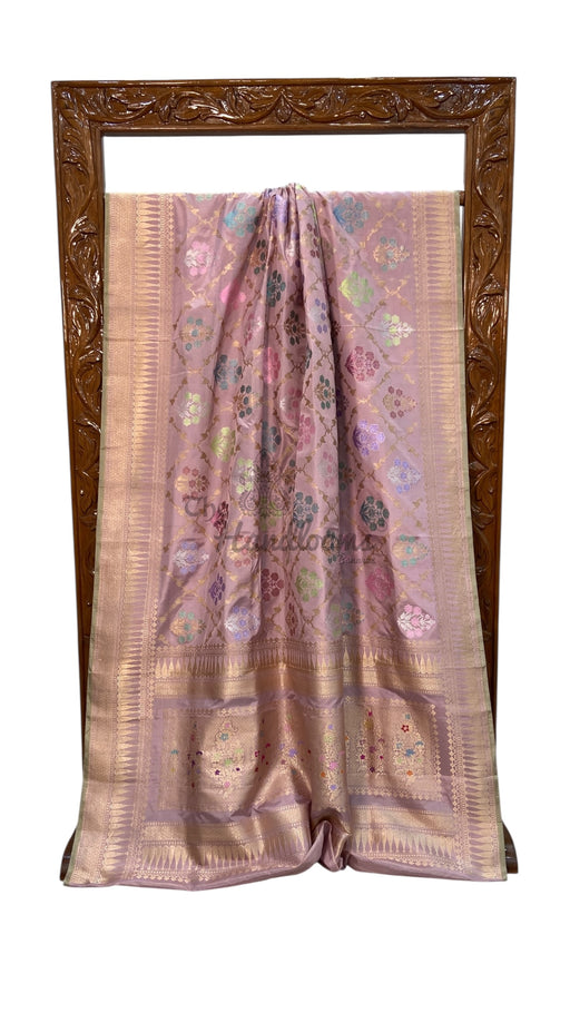 Ektara Pure Katan Silk Banarasi Handloom Saree - All Over Kadiyal Jaal Work - The Handlooms