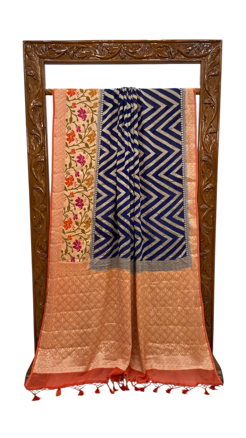 Pure Chiffon Khaddi Banarasi Saree - The Handlooms