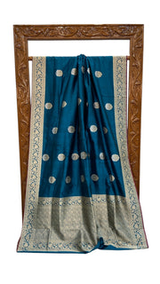 Pure Katan Silk Banarasi Handloom Saree - All Over Sona Roopa Kadua Motifs - The Handlooms