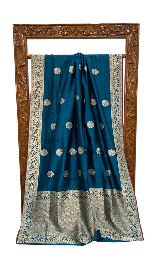 Pure Katan Silk Banarasi Handloom Saree - All Over Sona Roopa Kadua Motifs - The Handlooms