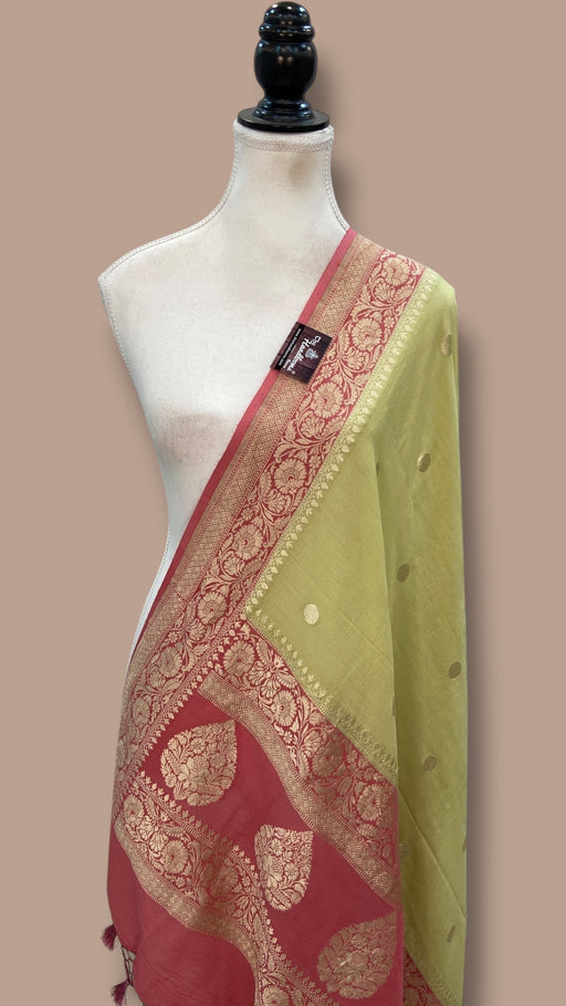 Pure Moonga Georgette Handloom Banarasi Dupatta - The Handlooms