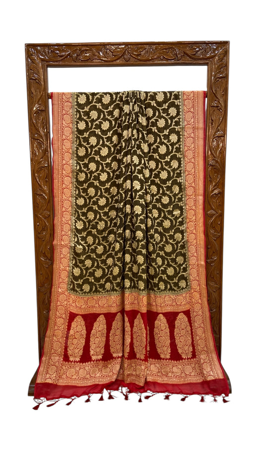 Pure Chiffon Khaddi Banarasi Saree - The Handlooms