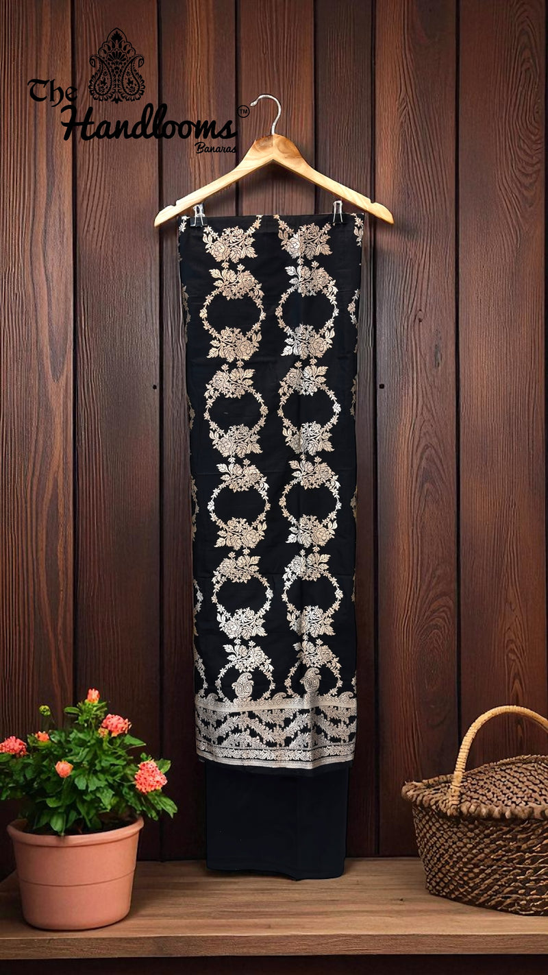 Pure Katan Silk Handlooms Banarasi Dress material - The Handlooms