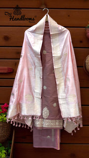 Pure Katan Silk Handlooms Banarasi Dress material - The Handlooms