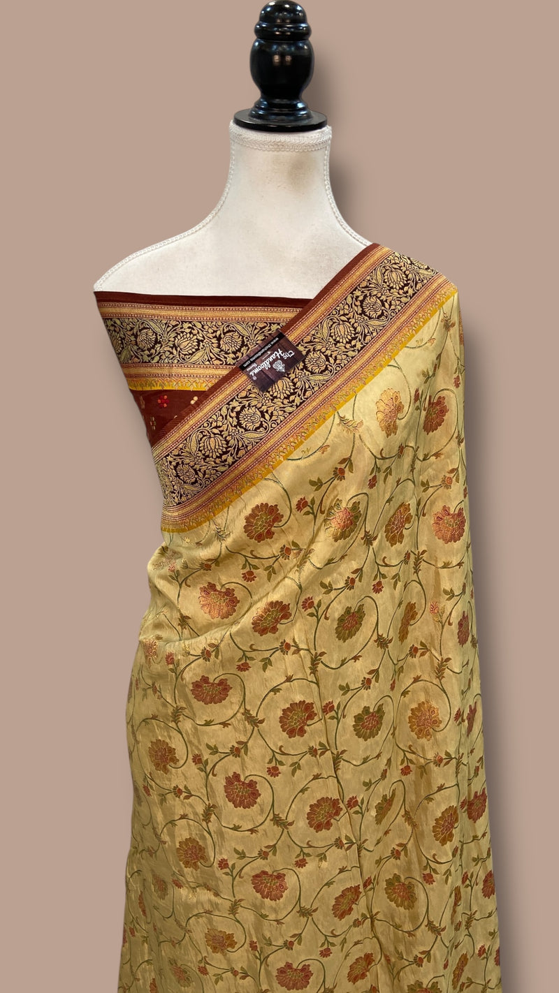 Khaddi Crepe Silk Handloom Banarasi Saree - The Handlooms