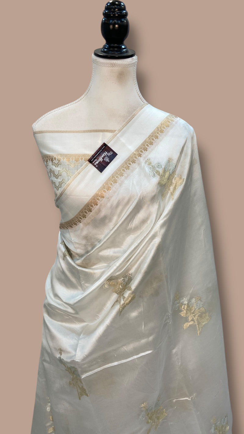 Pure Mango Silk Banarasi Handloom Saree - The Handlooms