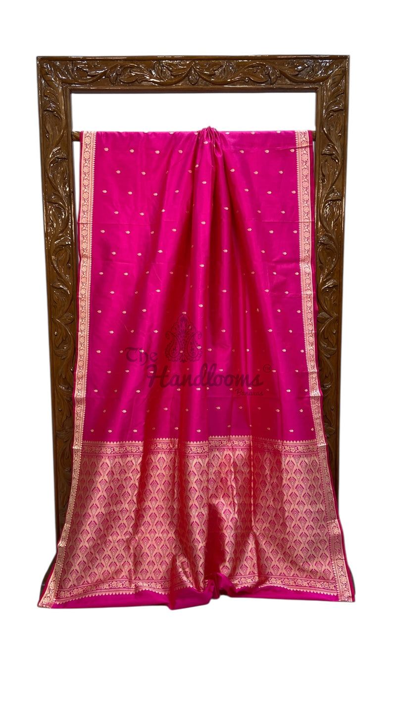 Pure Katan Silk Reshmi Zari Banarasi Handloom Saree - The Handlooms