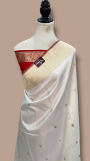Pure Katan Silk Banarasi Handloom Saree - All Over Kadua Motifs - The Handlooms