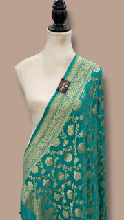 Pure Khaddi Georgette Dupatta - Water Zari - The Handlooms