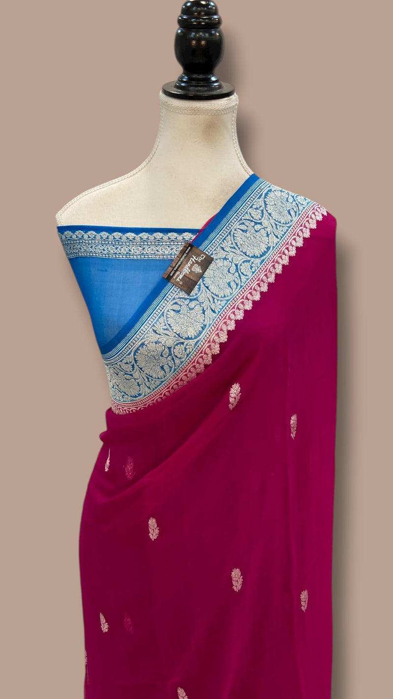 Pure Georgette Handloom Banarasi Saree - The Handlooms