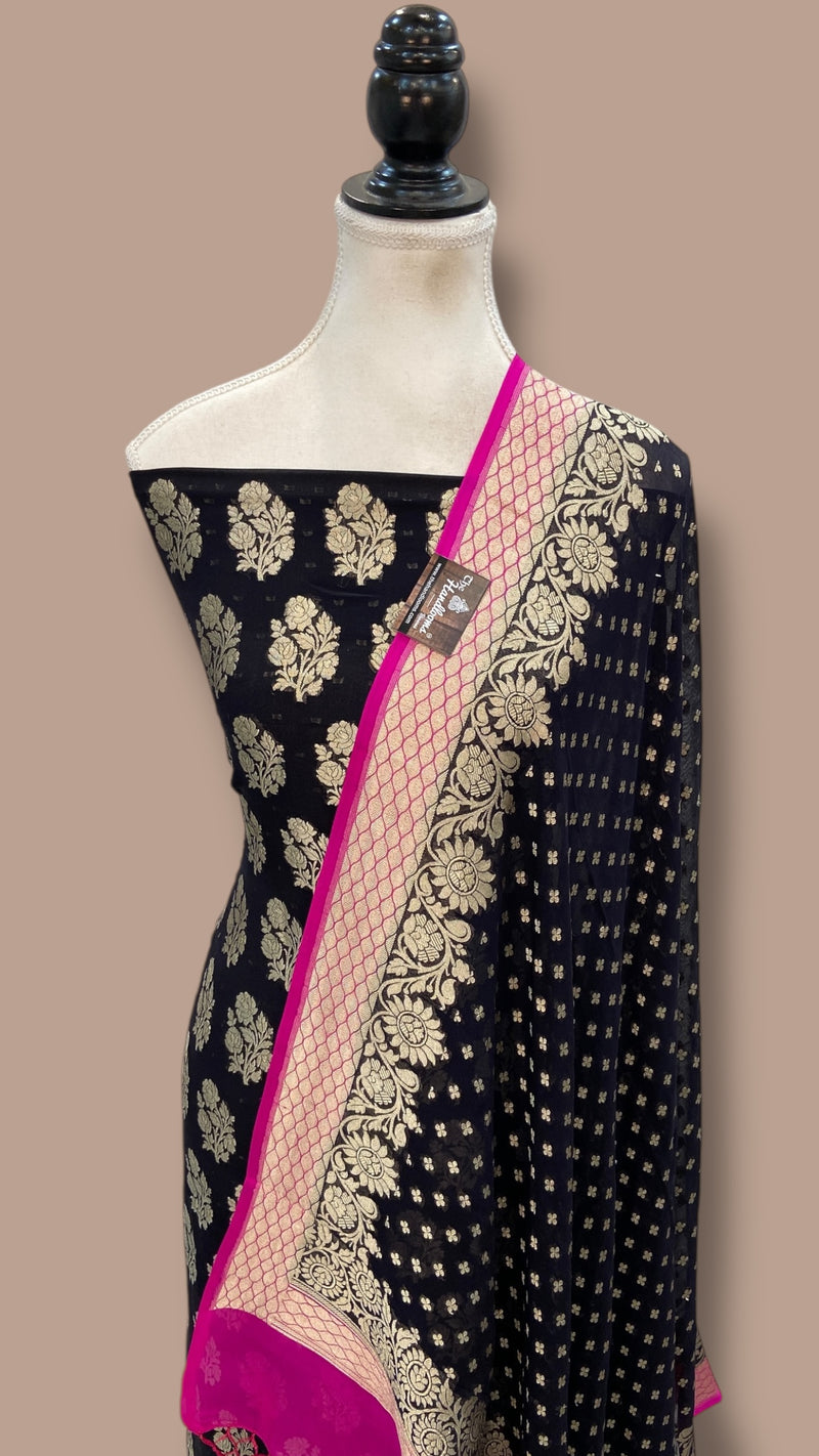 Khaddi Georgette Banarasi Dress material - The Handlooms