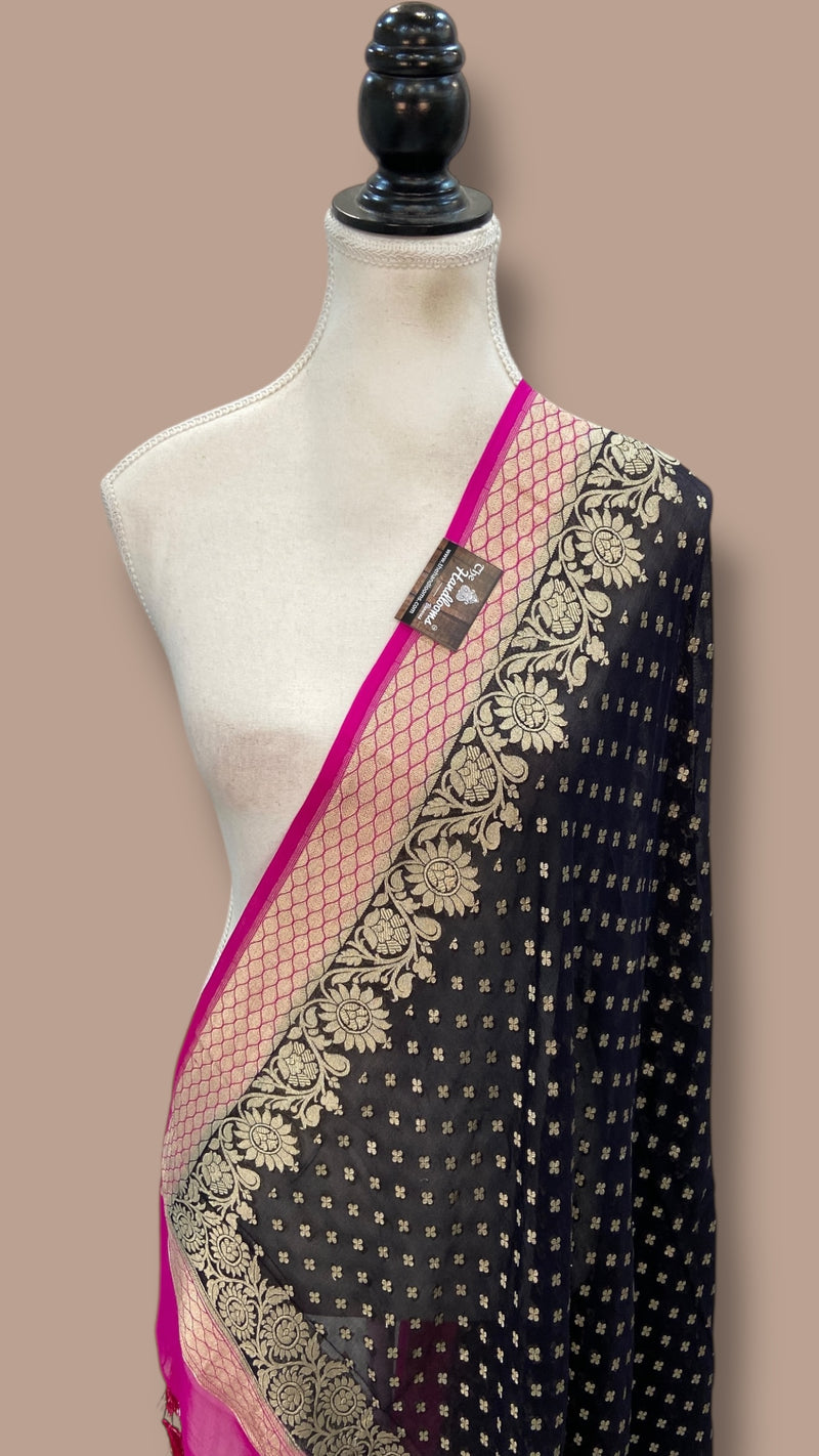 Pure Khaddi Georgette Handloom Dupatta - The Handlooms