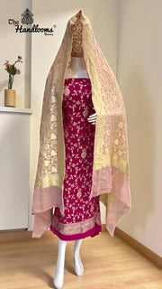 Khaddi Georgette Banarasi Dress material Water Zari - The Handlooms