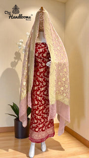 Khaddi Georgette Banarasi Dress material Water Zari - The Handlooms