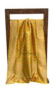 Regal Pure Katan Silk Banarasi Saree – Handwoven Tanchui Brocade with Meenakari Work - The Handlooms