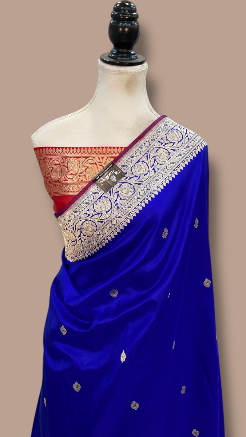 Pure Katan Silk Banarasi Handloom Saree - All Over Kadua Motifs