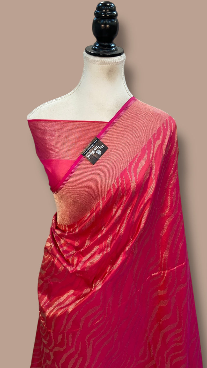 Pure Katan Silk Banarasi Handloom Saree - All Over Jaal Work