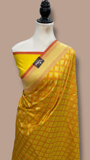 Pure Katan Silk Banarasi Handloom Saree - All Over Chex - The Handlooms
