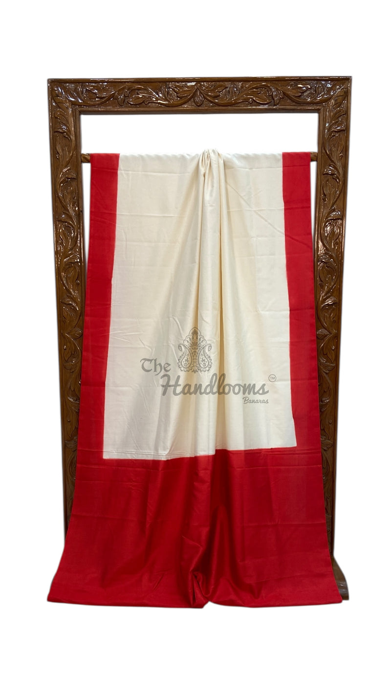 Pure Katan Chiniya Silk Handloom Banarasi Saree-Plain - The Handlooms