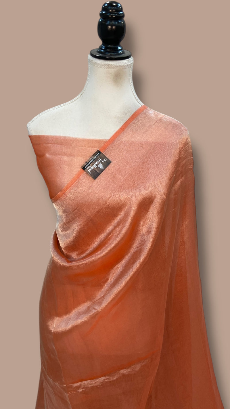 Pure Kora Handloom Banarasi Saree - Plain - The Handlooms