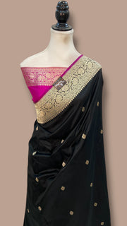 Pure Katan Silk Banarasi Handloom Saree - All Over Kadua Motifs - The Handlooms