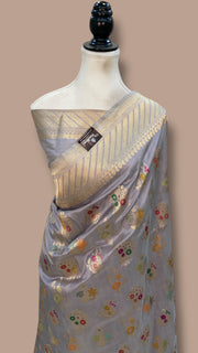 Ektara Pure Katan Silk Banarasi Handloom Saree - All Over Kadiyal Jaal Work - The Handlooms