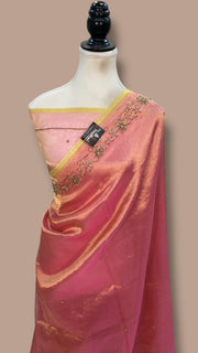 Pure Kora Tissue Handloom Banarasi Saree - Handwork - The Handlooms