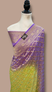 Pure Georgette Banarasi Bandhej Handloom Saree - The Handlooms