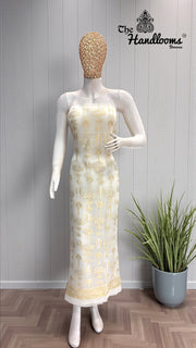 Khaddi Georgette Banarasi All Over Sona Roopa Dress Material - The Handlooms