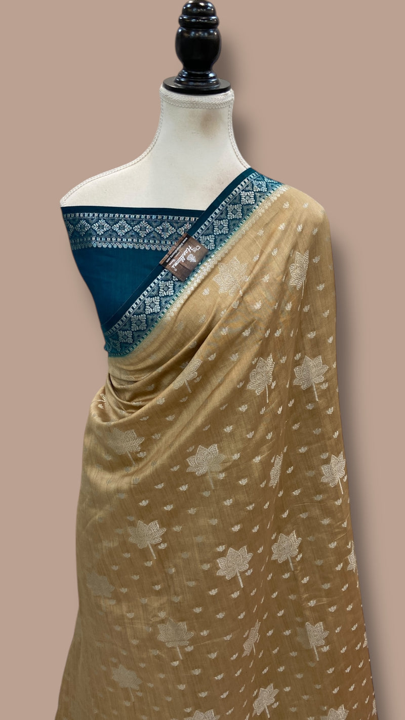 Pure Chiniya Silk Khaddi Handloom Banarasi Saree - The Handlooms