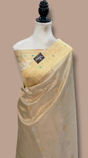 Pure Kora Tissue Handloom Banarasi All Over Kadua Motifs Saree - The Handlooms