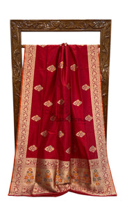 Pure Katan Silk Banarasi Handloom Saree - All Over Kadua Motifs - The Handlooms