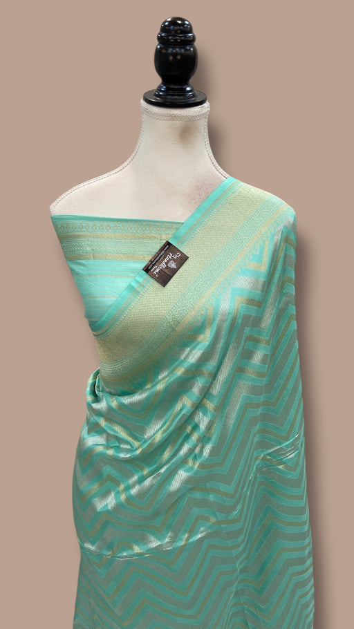 Pure Katan Silk Banarasi Handloom Saree - All Over Sona Roopa Jaal Work - The Handlooms