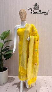 Khaddi Georgette Banarasi Dress material with Meenakari - The Handlooms