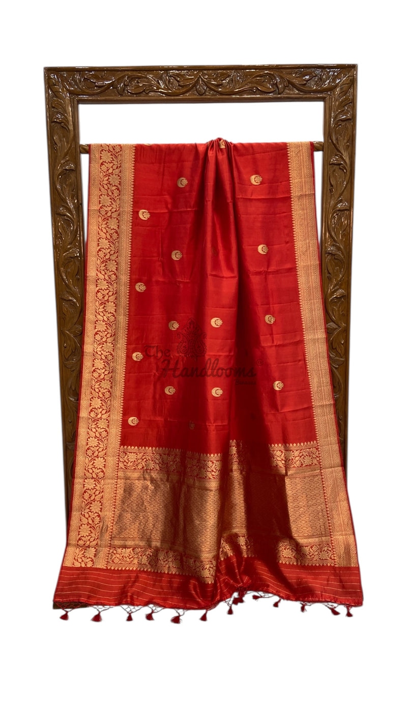 Pure Katan Silk Banarasi Handloom Saree - All over Kadua motifs - The Handlooms