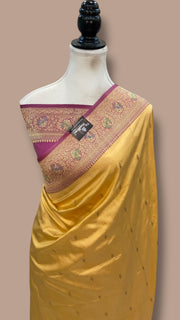 Pure Katan Silk Banarasi Handloom Saree - All Over Kadua Motifs - The Handlooms