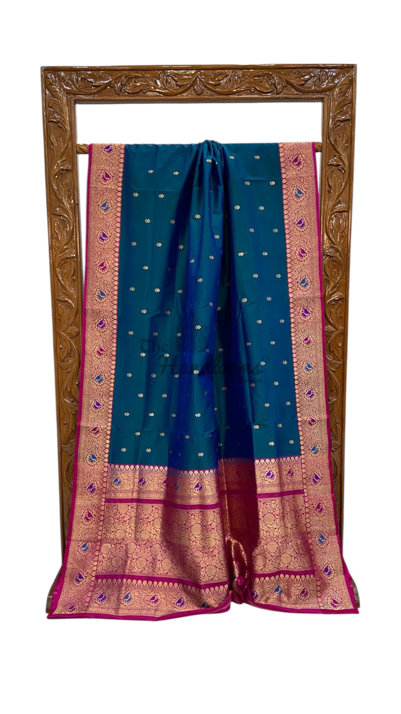 Pure Katan Silk Banarasi Handloom Saree - All Over Kadua Motifs - The Handlooms