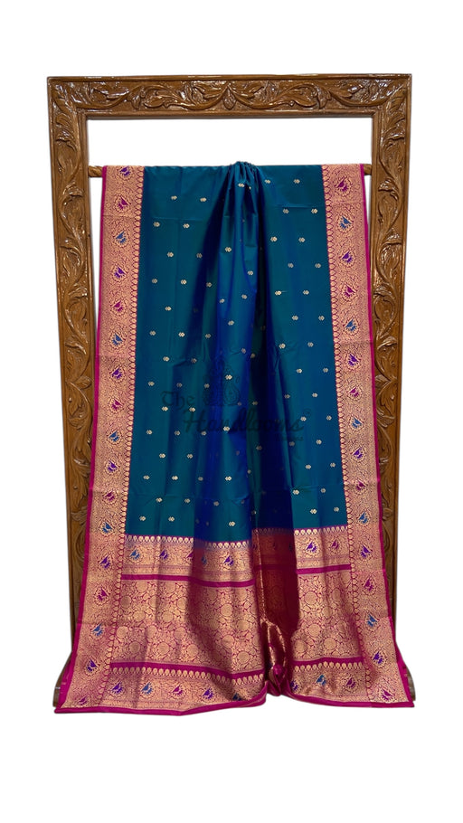 Pure Katan Silk Banarasi Handloom Saree - All Over Kadua Motifs - The Handlooms