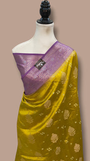 Pure Chiniya Silk Khaddi Handloom Banarasi Saree - The Handlooms