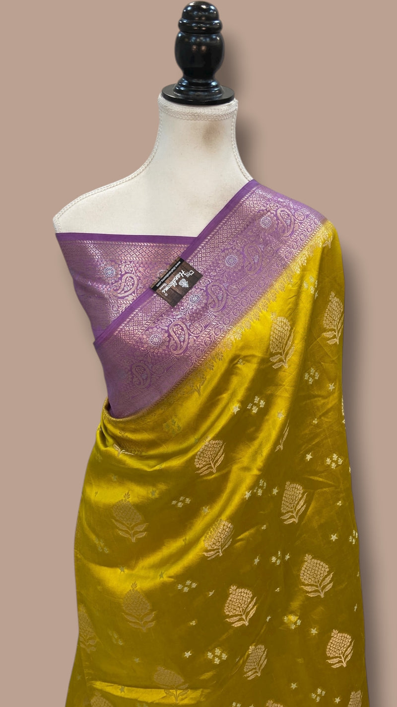 Pure Chiniya Silk Khaddi Handloom Banarasi Saree - The Handlooms
