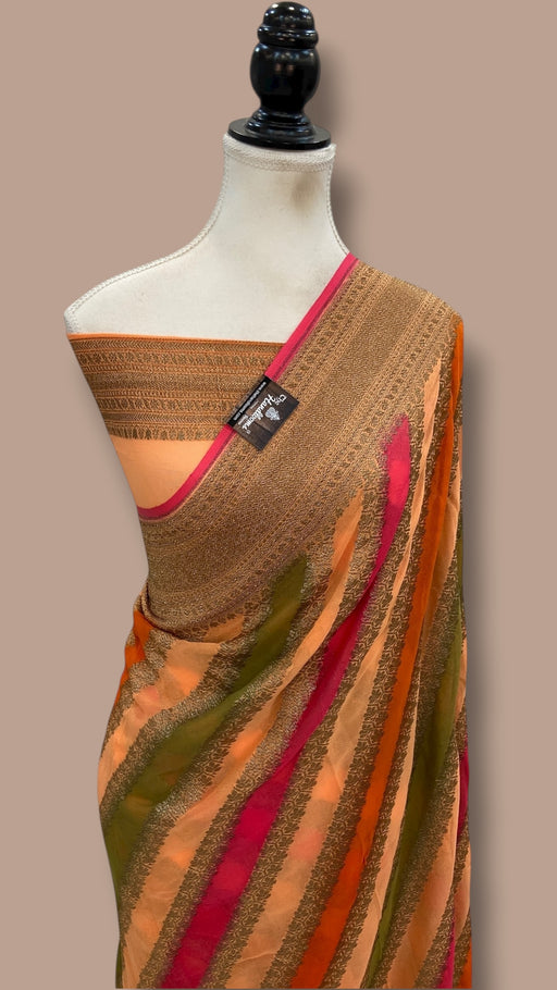 Pure Khaddi Georgette Handloom Banarasi Saree - The Handlooms