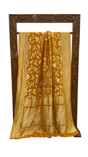 Khaddi Georgette Handloom Banarasi Saree - The Handlooms