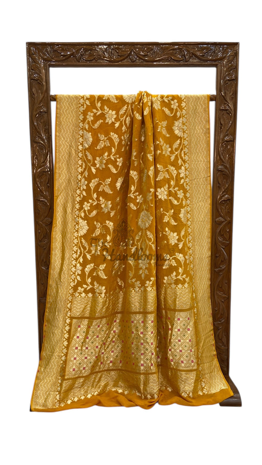 Khaddi Georgette Handloom Banarasi Saree - The Handlooms