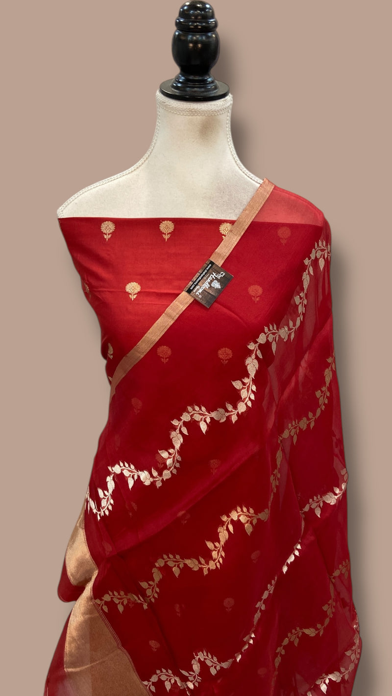 Pure Katan Silk Handlooms Banarasi Dress Material With Organza Dupatta - The Handlooms