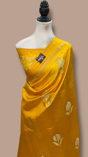 Pure Mango Silk Banarasi Handloom Saree - The Handlooms