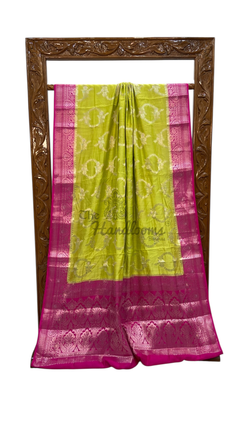 Pure Chiniya Silk Handloom Banarasi Saree - The Handlooms
